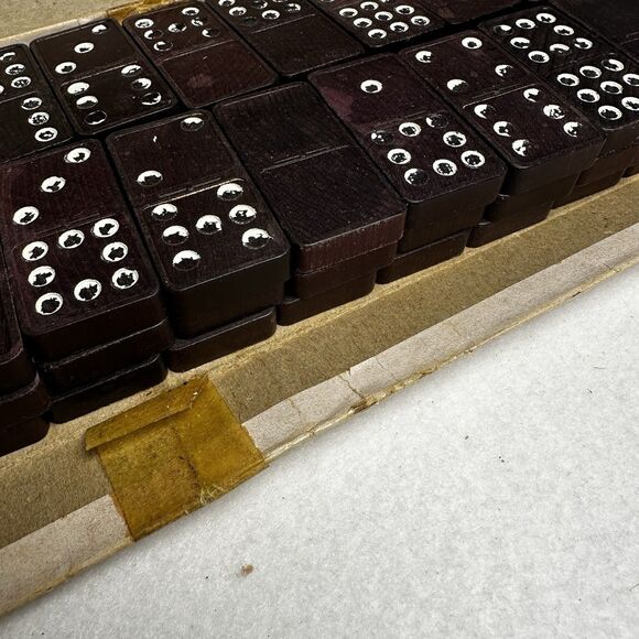 Vtg Halsam Capitol Dominoes Double Nine Set Original Box - Picture 4 of 5